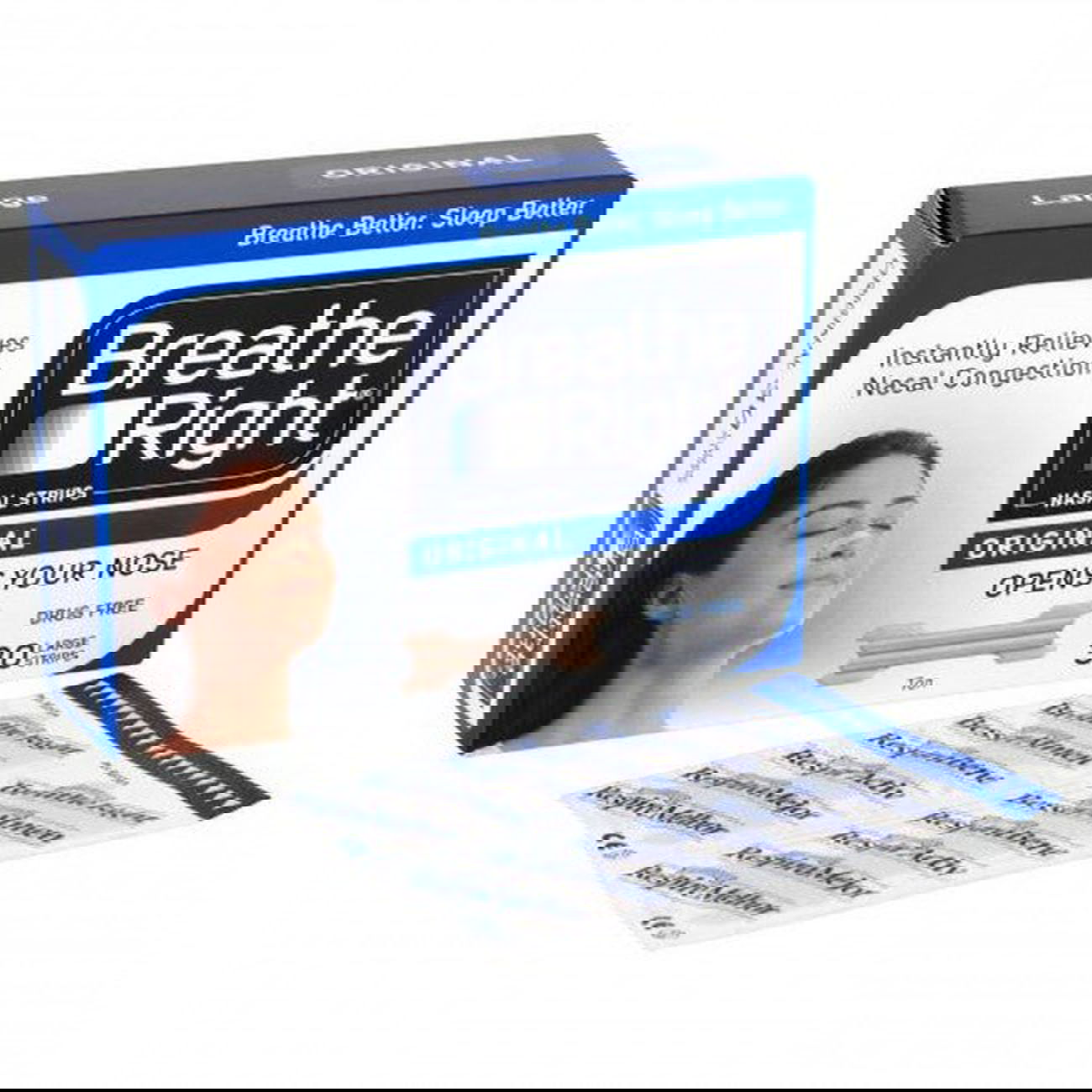 Breathe Right Nasal Strips, Tan, Relieves Nasal Congestion, Large x 30 -   Breathe Right EasyMeds Pharmacy