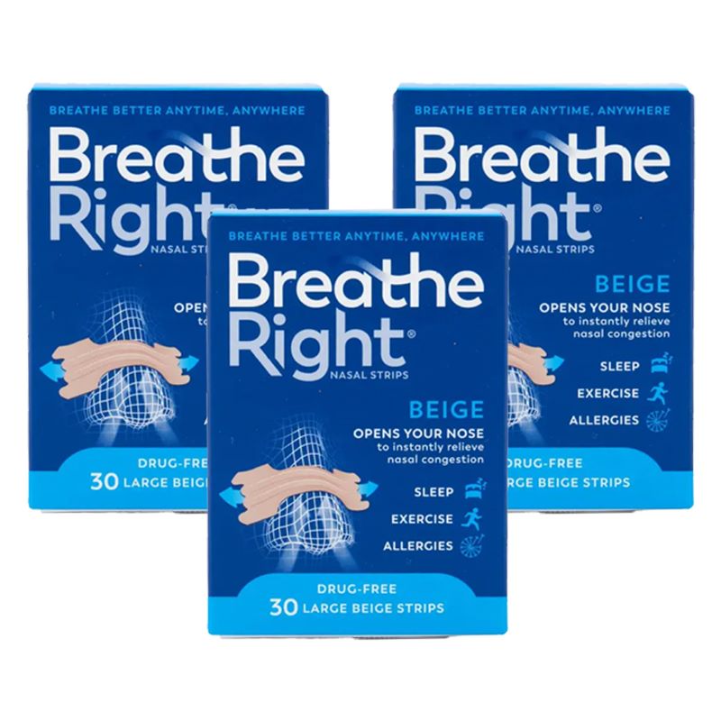 Breathe Right Nasal Strips Large, Tan (90 Strips)