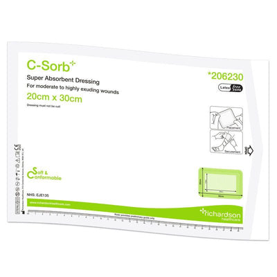 C-Sorb 206230 Super Absorbent Management Sterile Dressing 20cm x 30cm x 20 -   Richardsons Healthcare EasyMeds Pharmacy