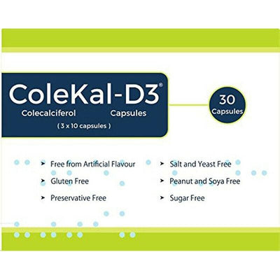 COLEKAL-D3 Vitamin D3 1000IU Capsules x 30 -   COLEKAL EasyMeds Pharmacy