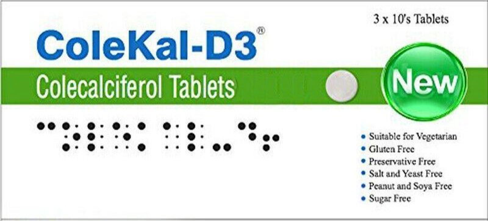COLEKAL-D3 Vitamin D3 4000IU Tablets x 70 -   COLEKAL EasyMeds Pharmacy