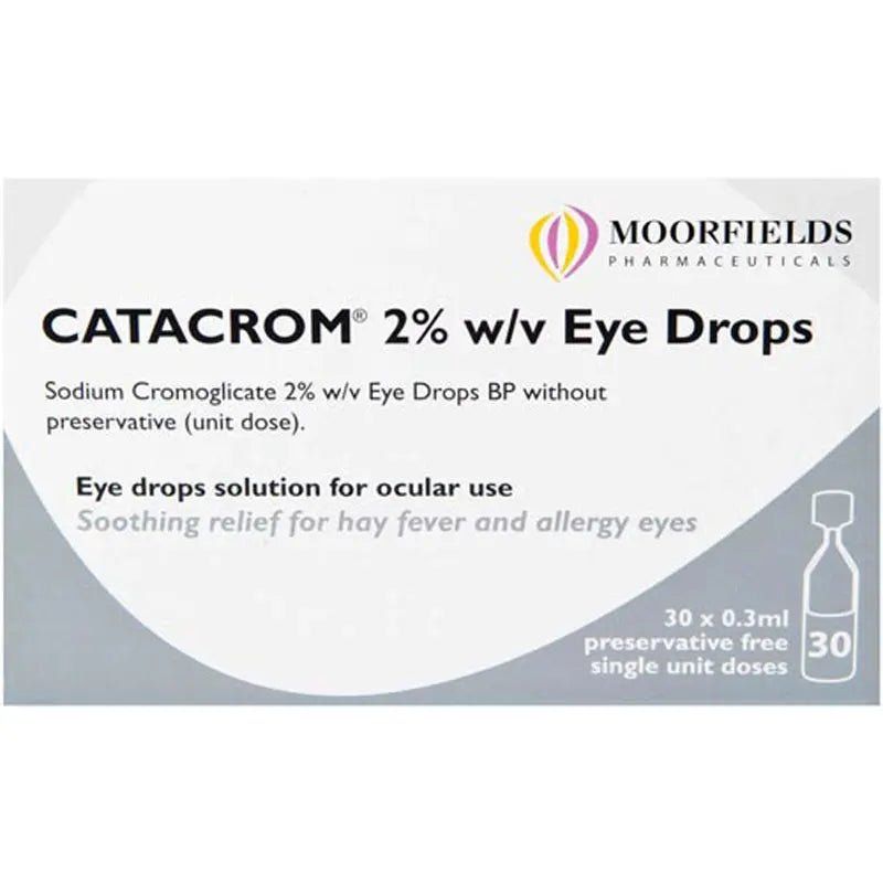 Catacrom 2% Allergy Eye Drops Preservative-Free 0.3ml x 30 -   Moorfields EasyMeds Pharmacy