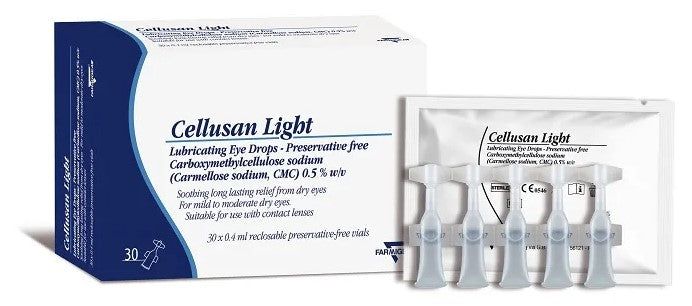 Cellusan Light Carmellose Sodium 0.5% preservative free eye drops 0.4ml x 30 -   Medicom EasyMeds Pharmacy