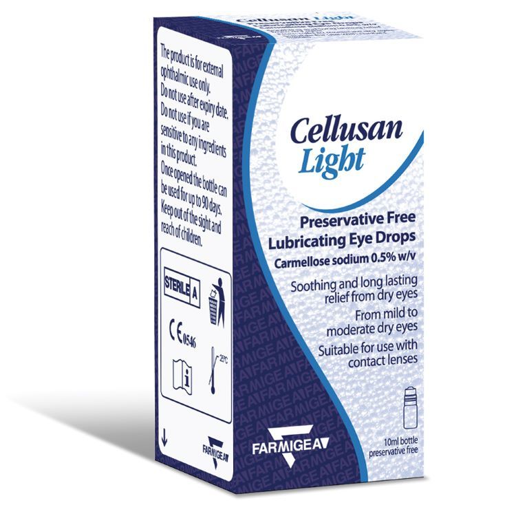 Cellusan Light Carmellose Sodium 0.5% preservative free eye drops 10ml -   Medicom EasyMeds Pharmacy