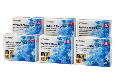 6 x Cetirizine 10mg Tablets - Pack of 30 (180 tablets)