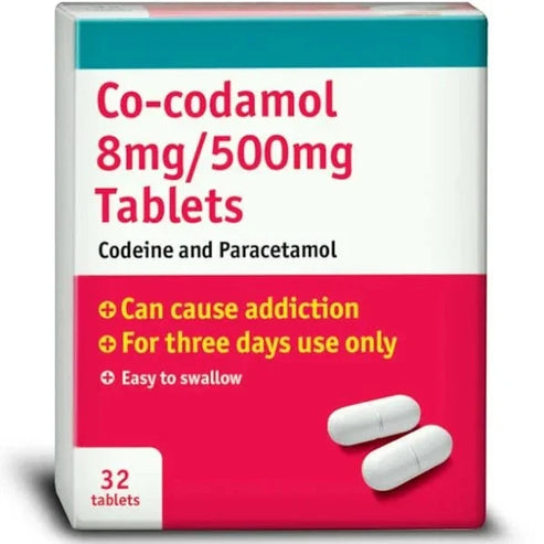 Co-Codamol Caplets/Tablets 8/500 x 32 |Pain Relief| EasyMeds Pharmacy