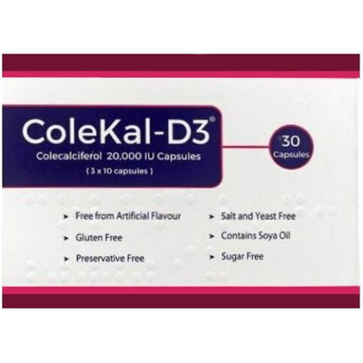 COLEKAL-D3 Vitamin D3 20000IU Capsules x 30