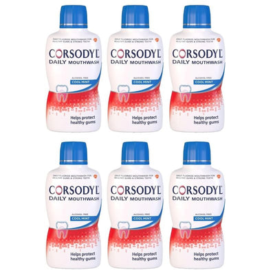 Corsodyl Daily Care Alcohol Free Cool Mint Mouth Wash 500ml - Pack of 6