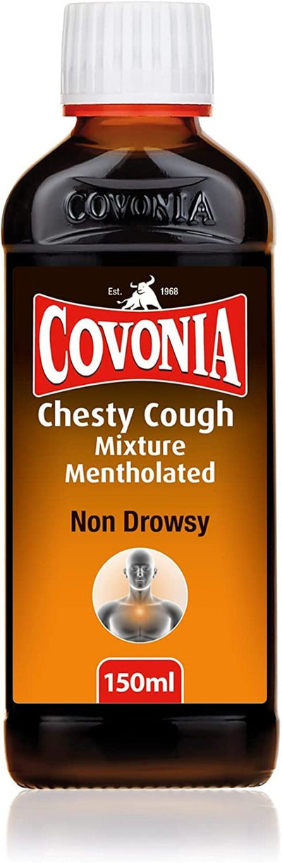 Covonia Chesty Cough Mixture Mentholated 150ml -   Covonia EasyMeds Pharmacy