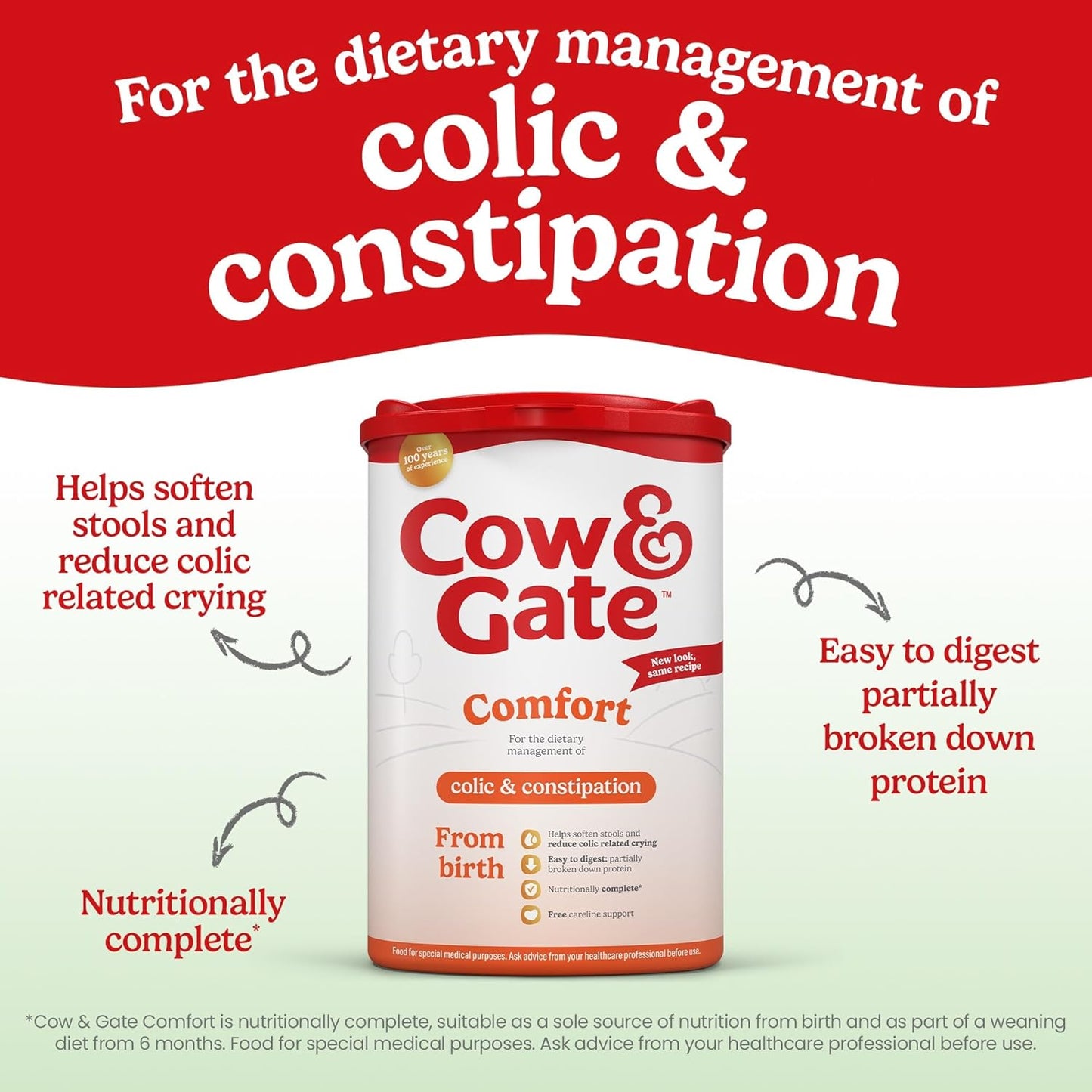 Cow & Gate Comfort Milk Birth to 12mnths 800g x 4