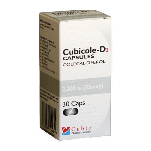 Cubicole Vitamin D3 2200IU Capsules x 30 Vitamin D3 Supplement -   Cubicole EasyMeds Pharmacy