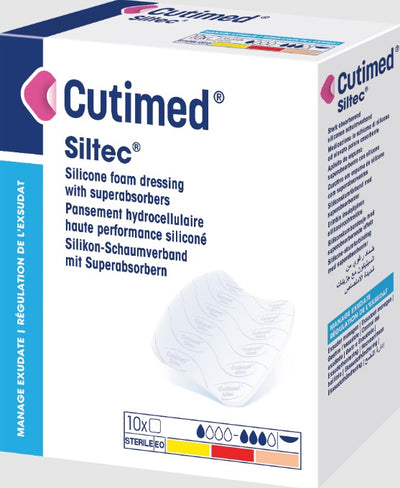 Cutimed Siltec Absorbent Silicone Wound Dressings 5cm x 6cm x 10