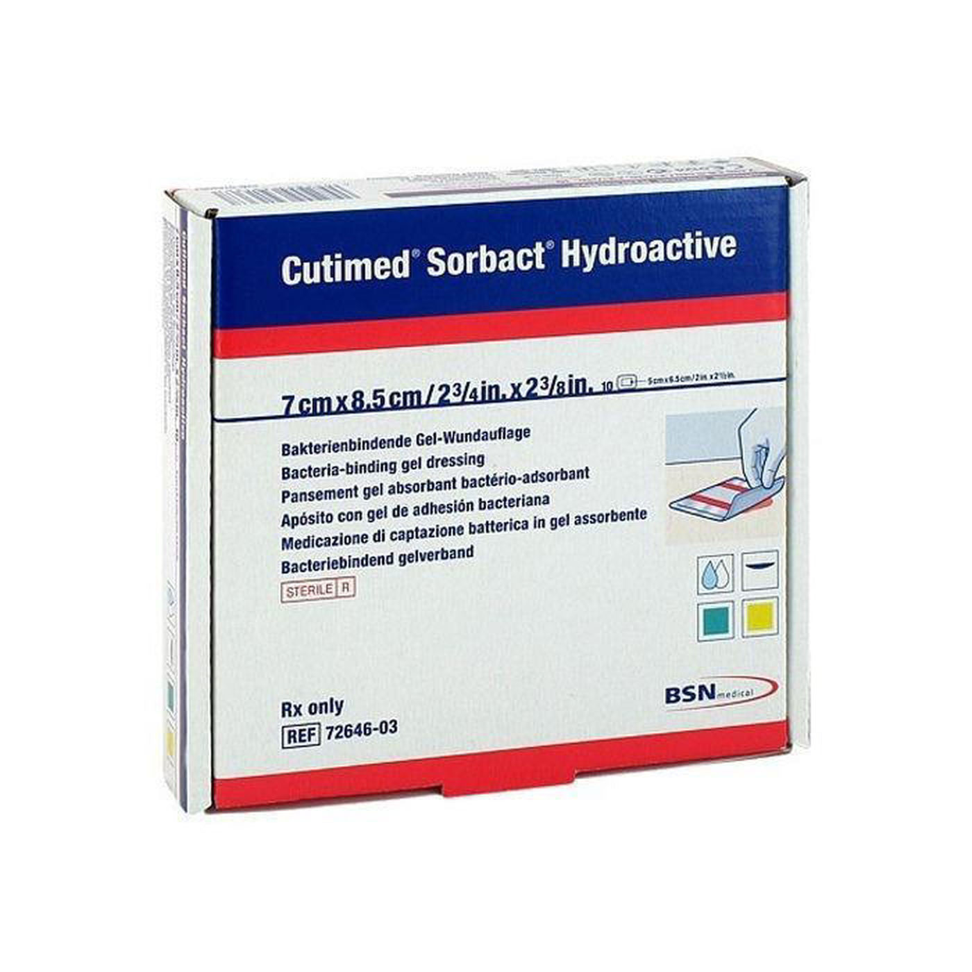 Cutimed Sorbact Hydroactive Dressings x 10 Ulcers Wounds Postop -   BSN Medical EasyMeds Pharmacy