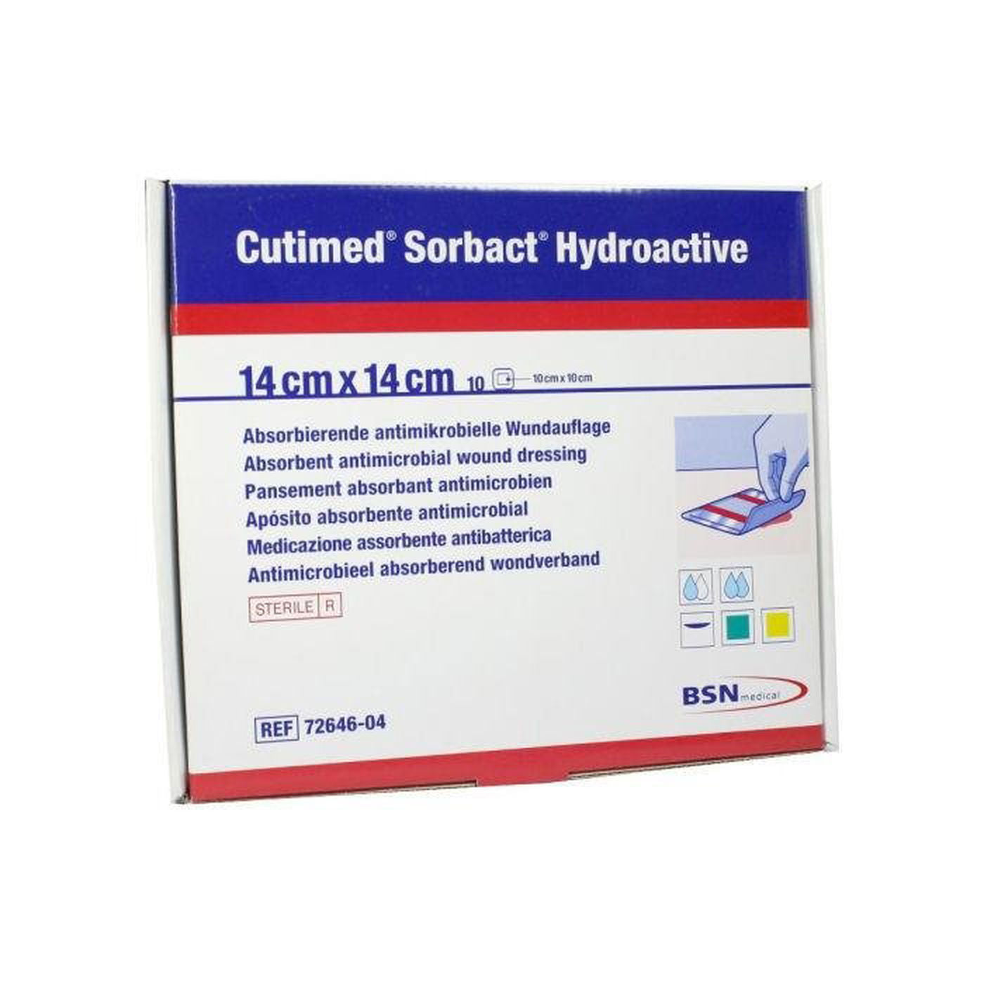 Cutimed Sorbact Hydroactive Dressings x 10 Ulcers Wounds Postop -   BSN Medical EasyMeds Pharmacy