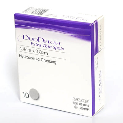 Duoderm Extra Thin Spots 4.4cm x 3.8cm x10 x 2