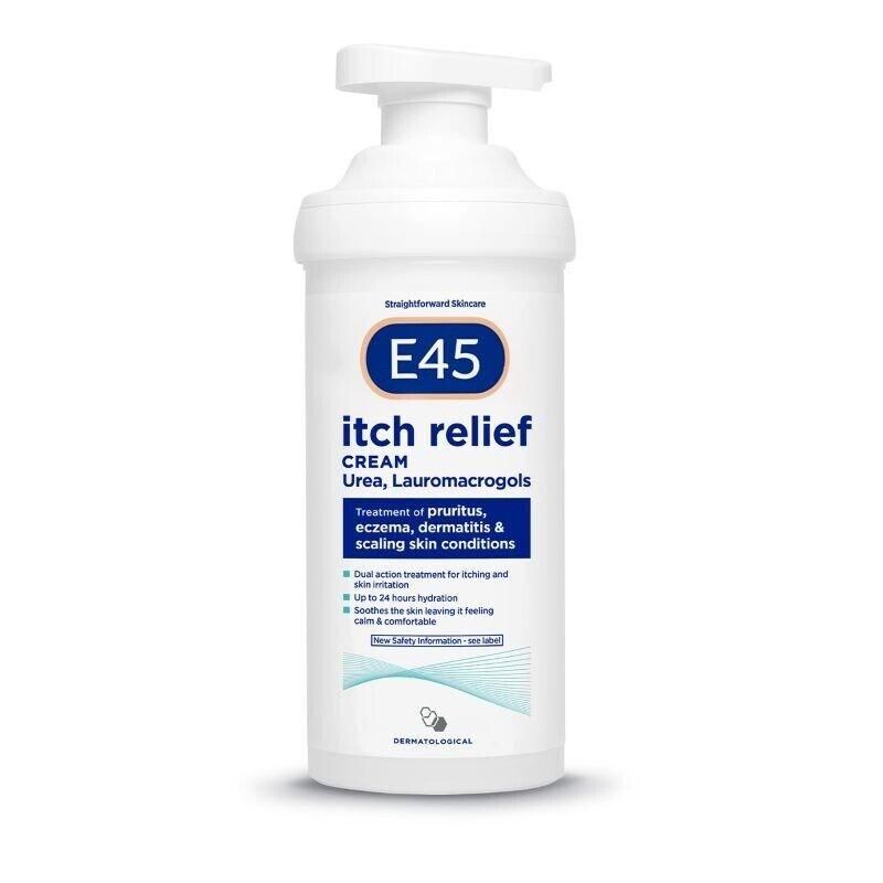 2x E45 Itch Relief Cream for Dry Skin Pump 500g - for Dry Skin/Eczema/Dermatitis -   E45 EasyMeds Pharmacy