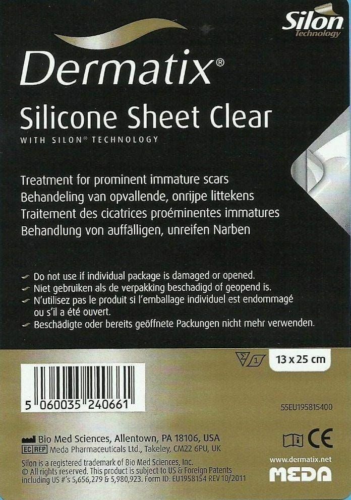 Dermatix Silicone Sheet Clear 13cm x 25cm -   Dermatix EasyMeds Pharmacy