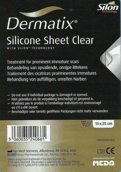 Dermatix Silicone Sheet Clear 13cm x 25cm -   Dermatix EasyMeds Pharmacy