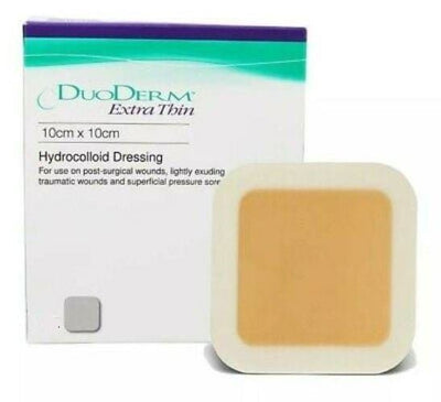 Duoderm Extra Thin 10cm x 10cm Hydrocolloid Dressing (s) Pressure Wounds -   Convatec EasyMeds Pharmacy