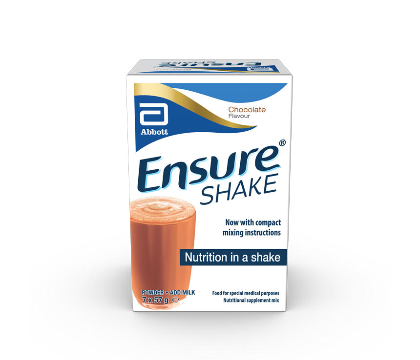 Ensure Chocolate Shake Powder 7 x 57g x 4 Packs -   Abbott EasyMeds Pharmacy