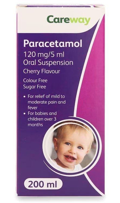 CAREWAY Paracetamol Suspension 120mg/5ml 200ml S/F | Cherry Flavour -   Careway EasyMeds Pharmacy
