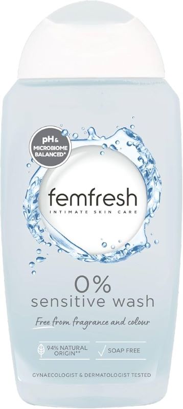 Femfresh 0% Sensitive Intimate Wash Feminine Hygiene Shower Gel Cleanser 250ml