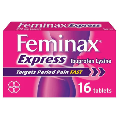 Feminax Express Ibuprofen Lysine 342mg Tablets | 8/16