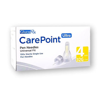 Glucorx Carepoint Pen Needles Ultra 4mm 32G x 100