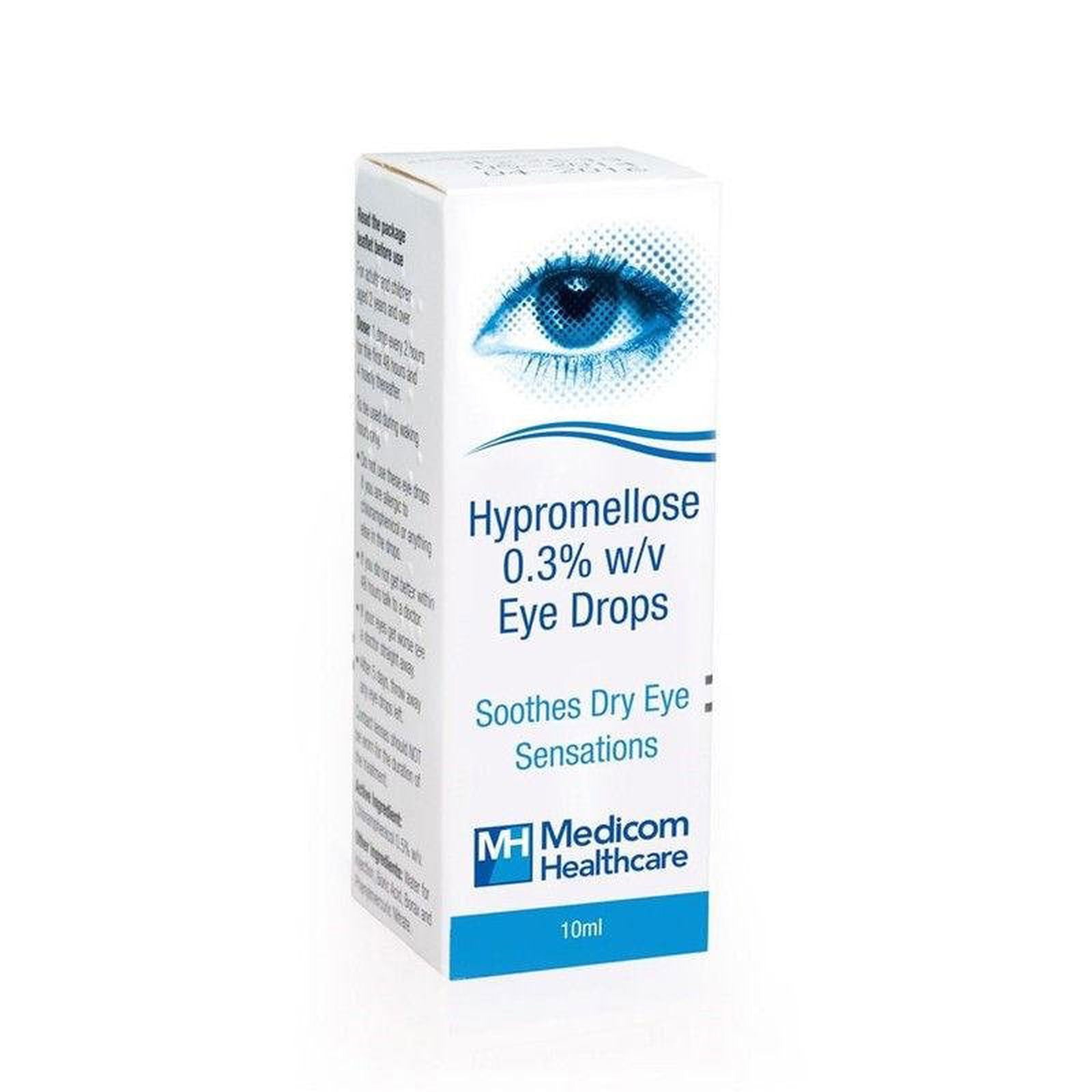 Hypromellose 0.3% Eye Drops Artificial Tears For Dry Eyes 10ml x 6 -   Medicom EasyMeds Pharmacy
