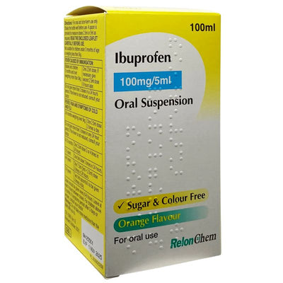 Ibuprofen Oral Suspension S/F 100mg/5ml 100ml (3m - 12yrs)