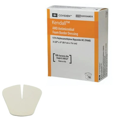Kendall AMD Antimicrobial Foam+ Fenestrated Dressings 8.8cm x 7.5cm x 10