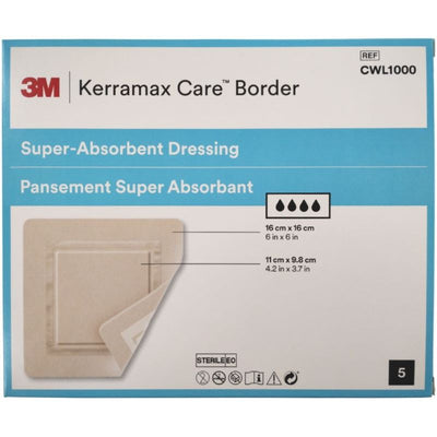 Kerramax Care Border Adhesive Dressing 16cm x 16cm Pack of 5