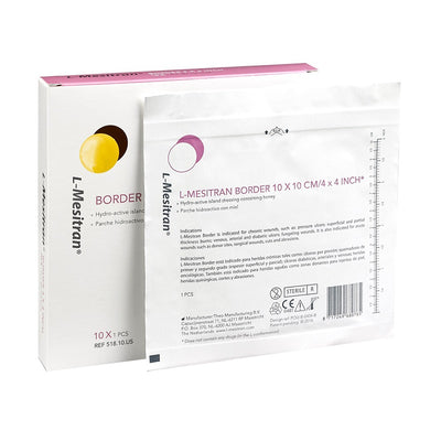 L-Mesitran Border Wound Dressings 10cm x 10cm x 10