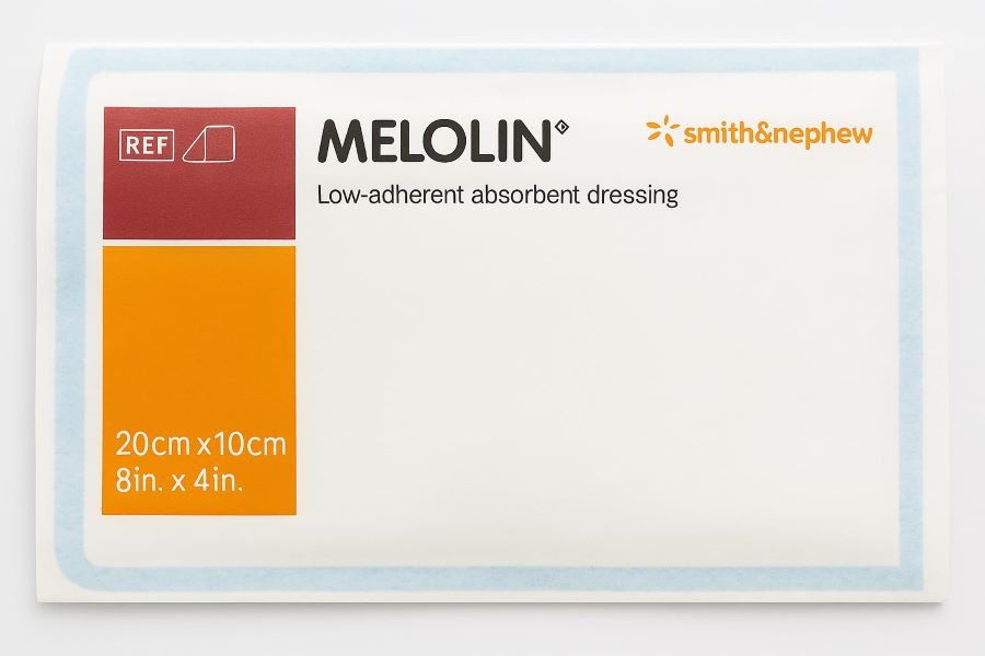 Smith & Nephew Melolin 10 x 20 cm Low Adherent Absorbent Dressing(s) - Wounds Abrasions Burns