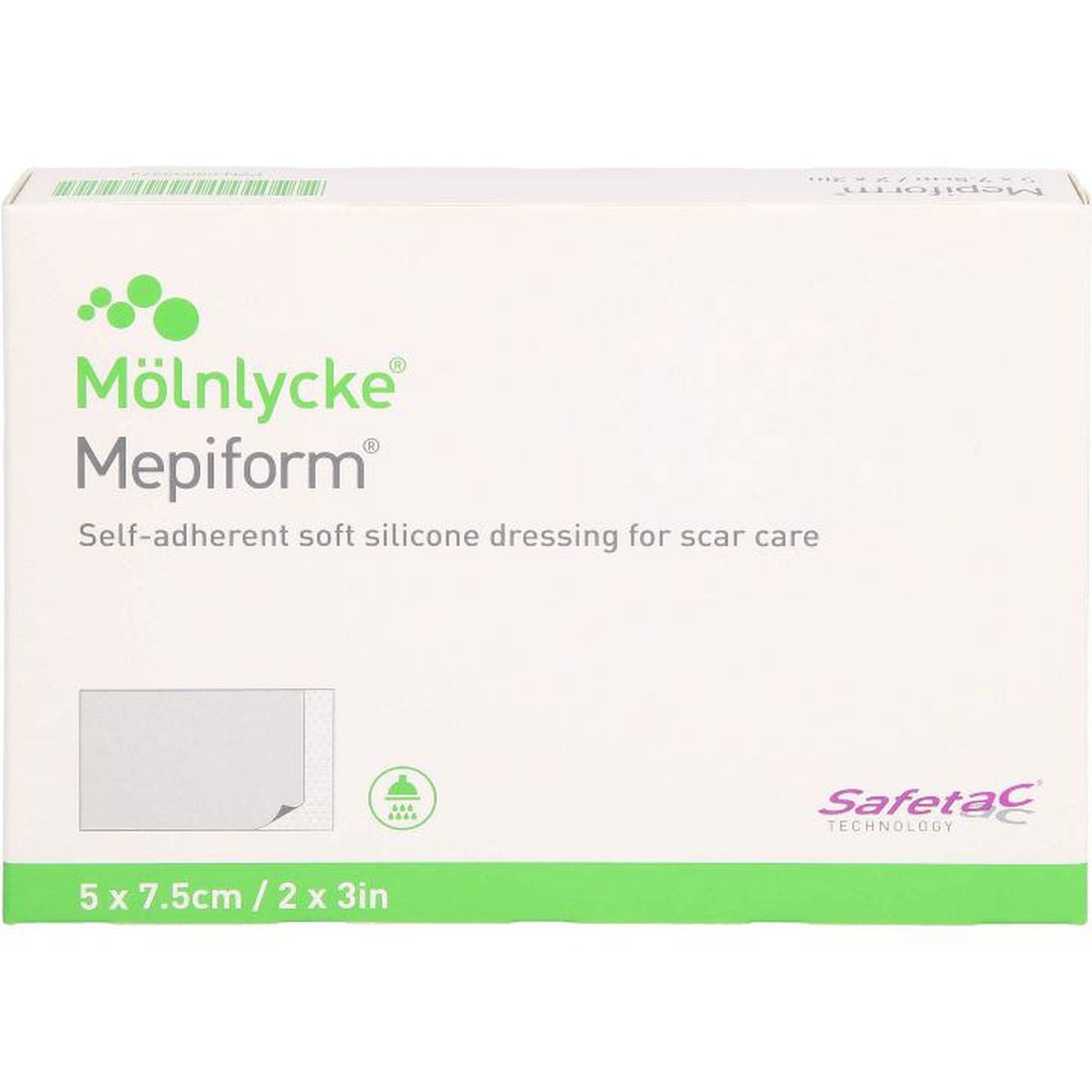 Mepiform Soft Silicone Flexible Scar Dressing 5cm x 7cm -   Molnlycke EasyMeds Pharmacy