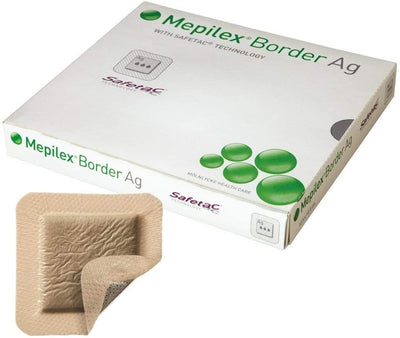 Mepilex Border AG 10cm x 20cm Bordered Silver Foam Dressings -   Molnlycke EasyMeds Pharmacy