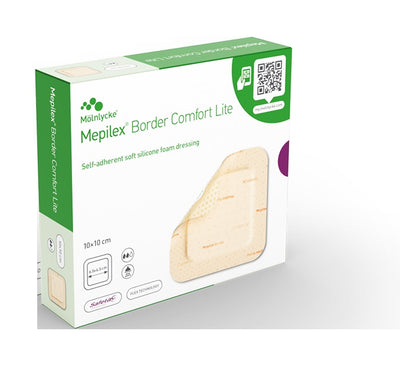 Mepilex Border Comfort Lite Dressings 10cm x 10cm Adhesive Soft Silicone Foam