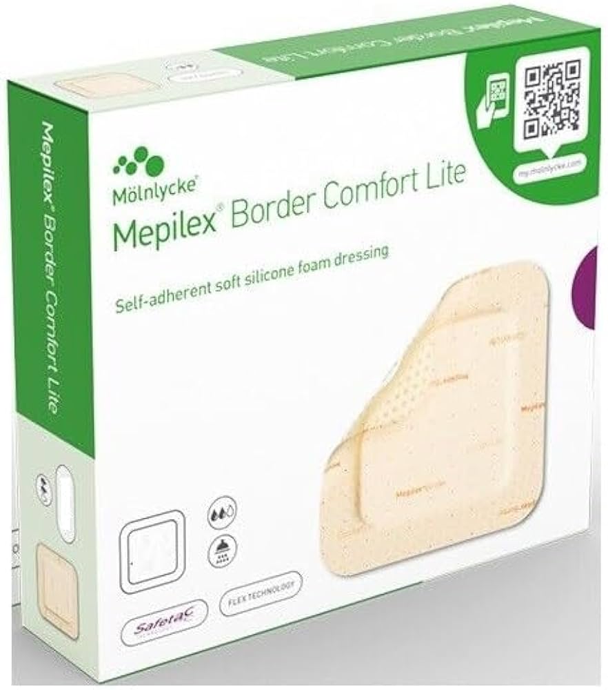 Mepilex Border Comfort Lite Dressings 15cm x 15cm Soft Silicone Adhesive Foam -   Molnlycke EasyMeds Pharmacy