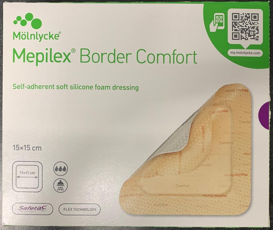 Mepilex Border Comfort Dressing 15cm x 15cm x 5 -   Mepilex EasyMeds Pharmacy