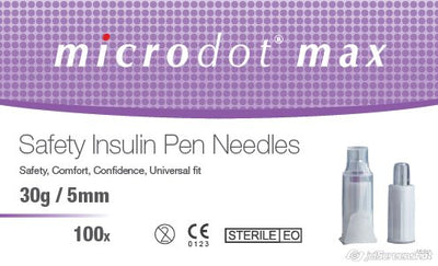 Microdot Max Safety Needles 5mm 30G x 100