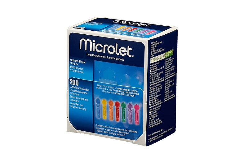 Microlet 28G Coloured Lancets x 200