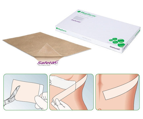 Mepiform Soft Silicone Flexible Scar Dressing 4cm x 31cm -   Molnlycke EasyMeds Pharmacy