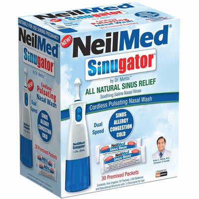 NeilMed Sinugator Pulsating Sinus Irrigator / Nasal Wash & 30 sachets