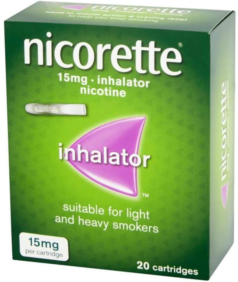 Pack of 3 x Nicorette 15mg Inhalator 20 Cartridges