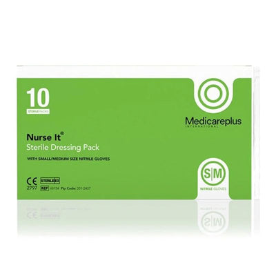 Nurse It Sterile Dressing Pack S/M Small/Medium Kit x 10 x 6 Packs