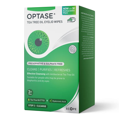 Optase Tea Tree Oil Lid Wipes - Pack of 30