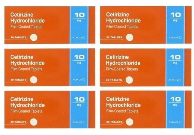 Pack of 180 (6 x 30) ALMUS Branded Cetirizine 10mg Tablets -   Almus EasyMeds Pharmacy