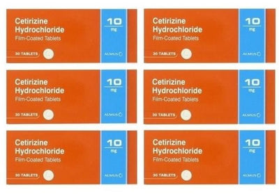 Pack of 180 (6 x 30) ALMUS Branded Cetirizine 10mg Tablets -   Almus EasyMeds Pharmacy