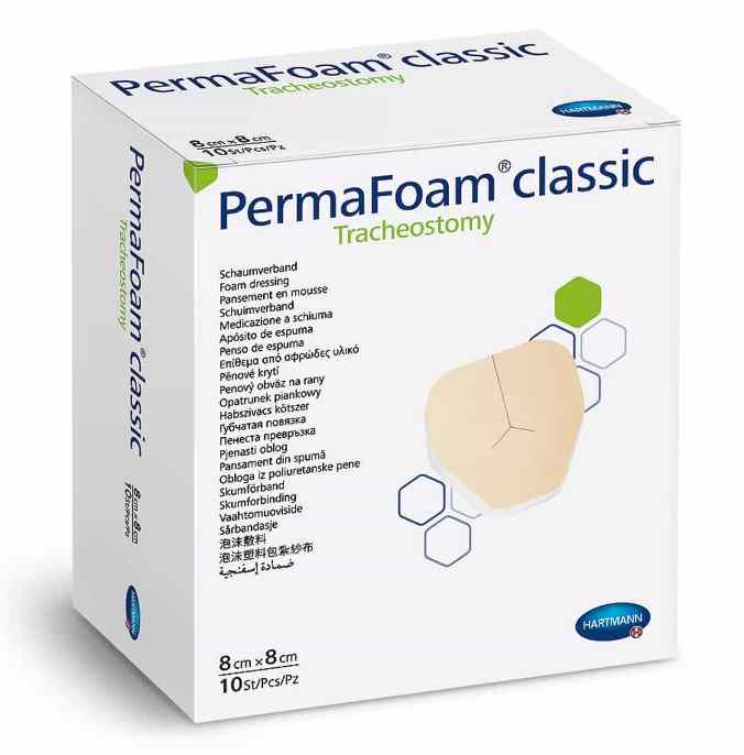 PermaFoam Tracheostomy Foam Dressings 8cm x 8cm