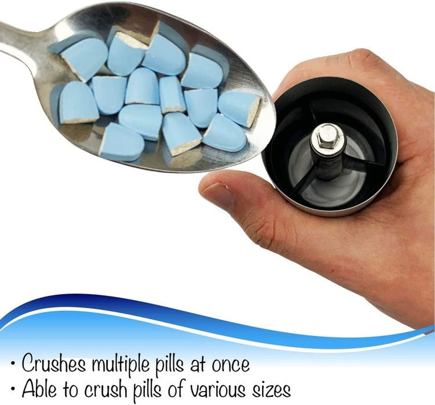 Pill Crusher/Grinder - Crushes Multiple Tablets/Pills into a fine Powder -   JFA Medical EasyMeds Pharmacy